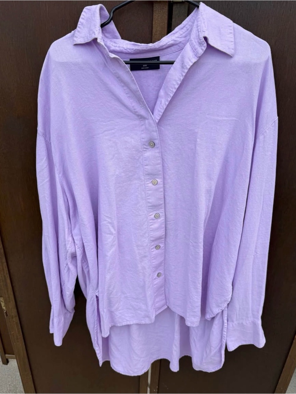 Lane Bryant Lavender Button Front Top